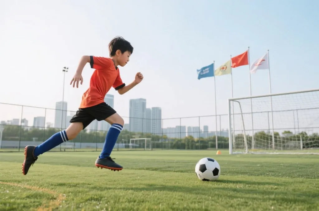 年轻球员训练与球迷期待世界杯首秀的画面